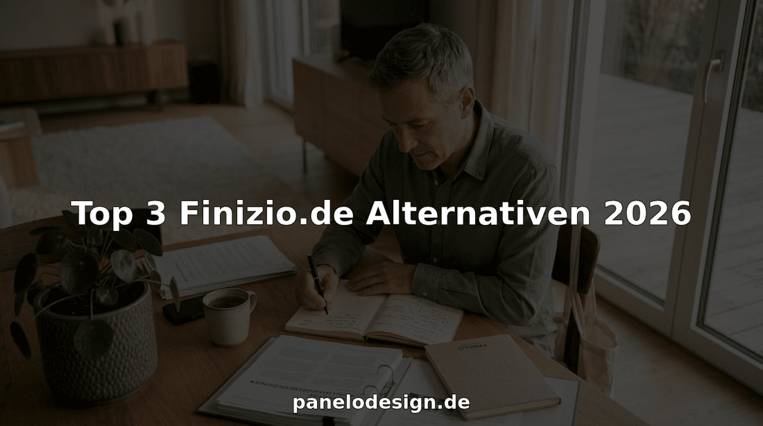 Ein Mann sitzt am Küchentisch und blättert aufmerksam durch Infobroschüren zur Mülltrennung.