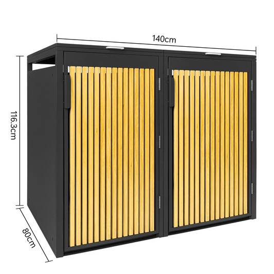 PANELO Mülltonnenbox 2er Eiche hell