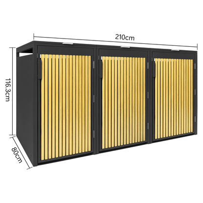 PANELO Mülltonnenbox 3er Eiche hell