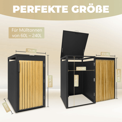 PANELO Mülltonnenbox 3er Eiche hell