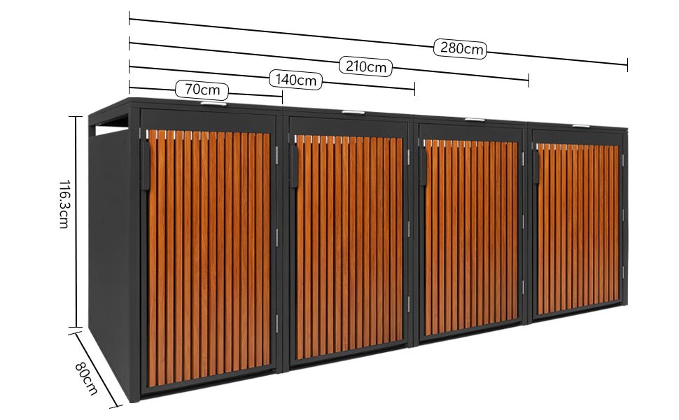 PANELO Mülltonnenbox 4er Größe