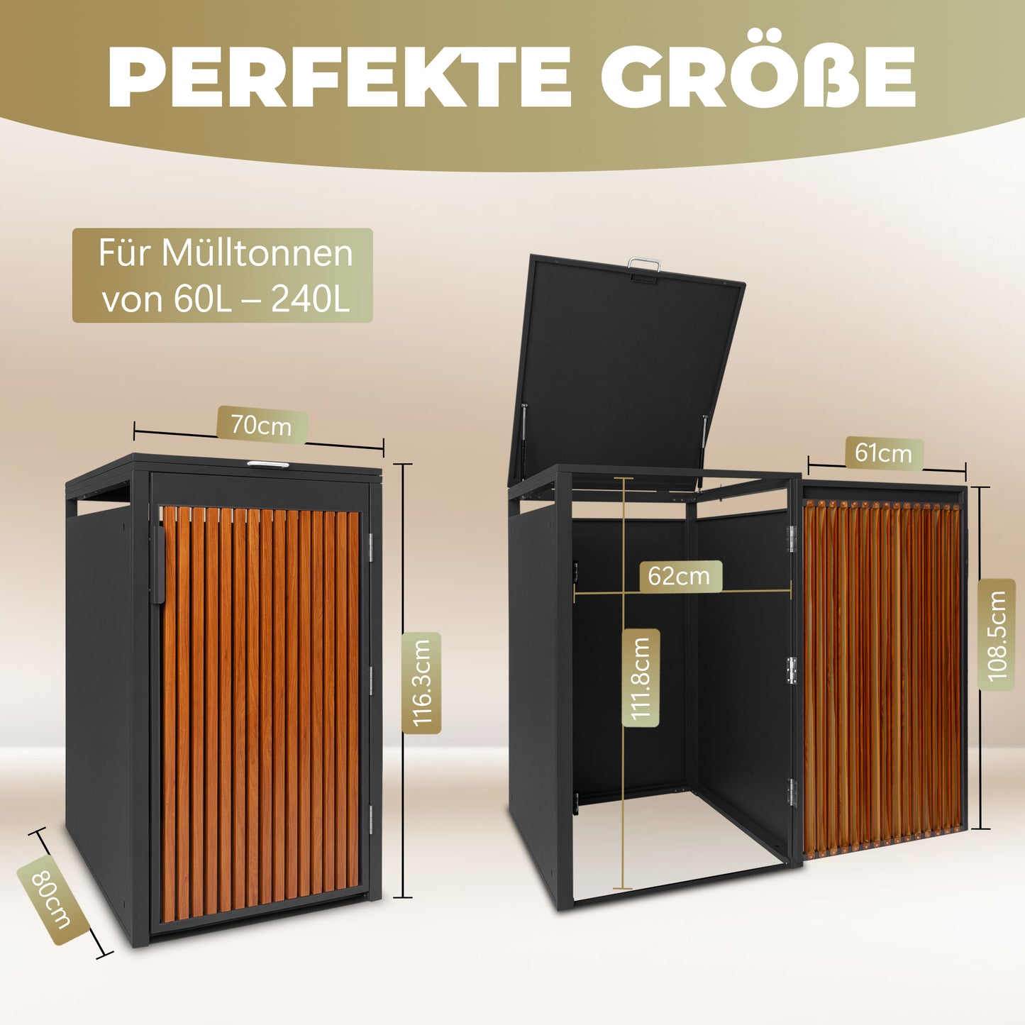 PANELO Mülltonnenbox 1er Masse